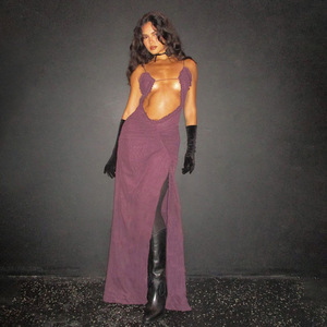 Nuevo Vestido Floral Transpirable de Playa con Hombros Descubiertos - Vestido de Verano Sexy con Volantes y Abertura Alta para Mujer - Product Image 4