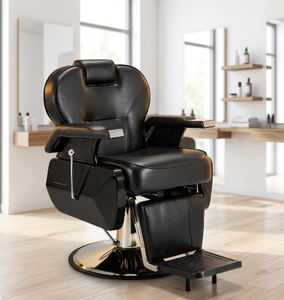 Chaise de salon de coiffure vintage en cuir pour hommes, mobilier de beauté de salon de coiffure classique de luxe en gros - Product Image 1