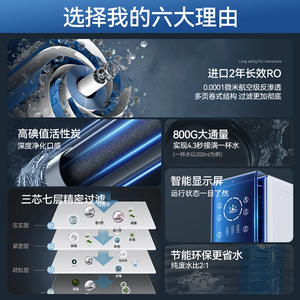 Système de filtration d'eau par osmose inverse 800 GPD, purificateur sous évier à double sortie avec indicateur de changement de filtre - Product Image 5