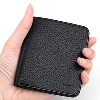 Dompet Kulit Asli Pria Model Pendek Terlaris, Anti Maling, Logo, Mini, Tempat Kartu & Uang Koin, Bukaan Lebar, Sangat Nyaman untuk Menyimpan Uang
