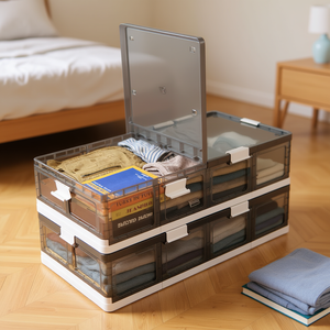 Armario de Almacenamiento de Plástico Portátil, Organizador de Ropa de Dos Niveles, Moderno, Rectangular, Tipo Vertical, Multifuncional - Product Image 2