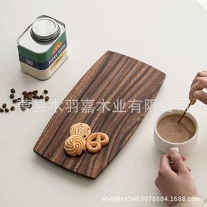 Mu Yujia Solid Wood Plate Rectangle Walnut Handmade <b>Dinner</b> Dessert <b>Tray</b> Household Snack Serving Platter - Product Image 3