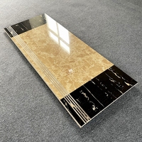 Carreaux de marche d'escalier en marbre poli antidérapant beige et noir veiné or 470x1200mm pour escaliers de villa, fabriqués en Chine
