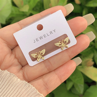 Boucles d'oreilles de style anneau ailes de papillon à la mode plaqué cuivre avec plein de diamants zircone nouveau Design pour dames vêtements quotidiens
