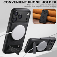 Coque de téléphone SUTENI pour iPhone 18 Pro Max avec support magnétique, chargement sans fil, finition givrée, aspect cuir de luxe, compatible 17 16 Plus 15 14 13 12