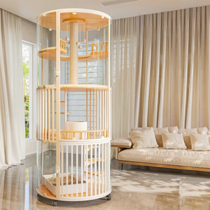 Villa pour chat en bois massif de luxe, robuste, toutes saisons, avec vue panoramique, grand nid d'intérieur, vente en gros directe usine Chine - Product Image 3