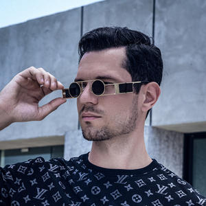 Gafas de Sol Steampunk Hechas a Medida, Unisex, Protección UV400, Marco Redondo, Lentes Negras de PC, Estilo Instagram, Origen Taizhou - Product Image 3