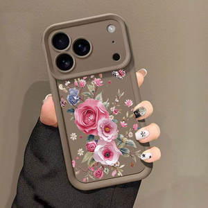 Funda de Teléfono Pintada a Prueba de Golpes con Diseño Floral de Animales Rosas para 17/14 <span class=keywords><strong>Pro</strong></span> <span class=keywords><strong>Max</strong></span>/16 <span class=keywords><strong>Pro</strong></span>/13/15 para Chicas - Product Image 4