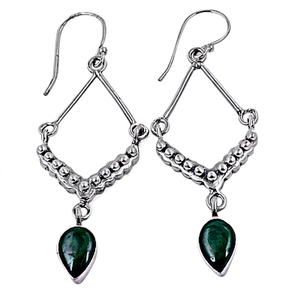 <b>Drop</b> <b>Earrings</b> for Women Girls 925 Sterling <b>Silver</b> Malachite Gemstone Handmade Ethnic Jewelry for Wedding Engagement Party Gift - Product Image 3