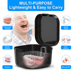 High-quality European-style large-capacity denture <b>case</b>, orthodontic <b>retainer</b> storage box, denture storage and dental care box - Product Image 2