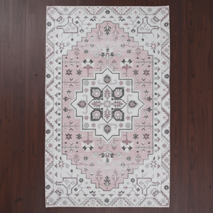 Tapis Arya Ziegler en coton et polyester imprimé Intérieurs indiens modernes Fabriqué à la machine avec des tapis et des ensembles de support TPR du fournisseur - Product Image 1