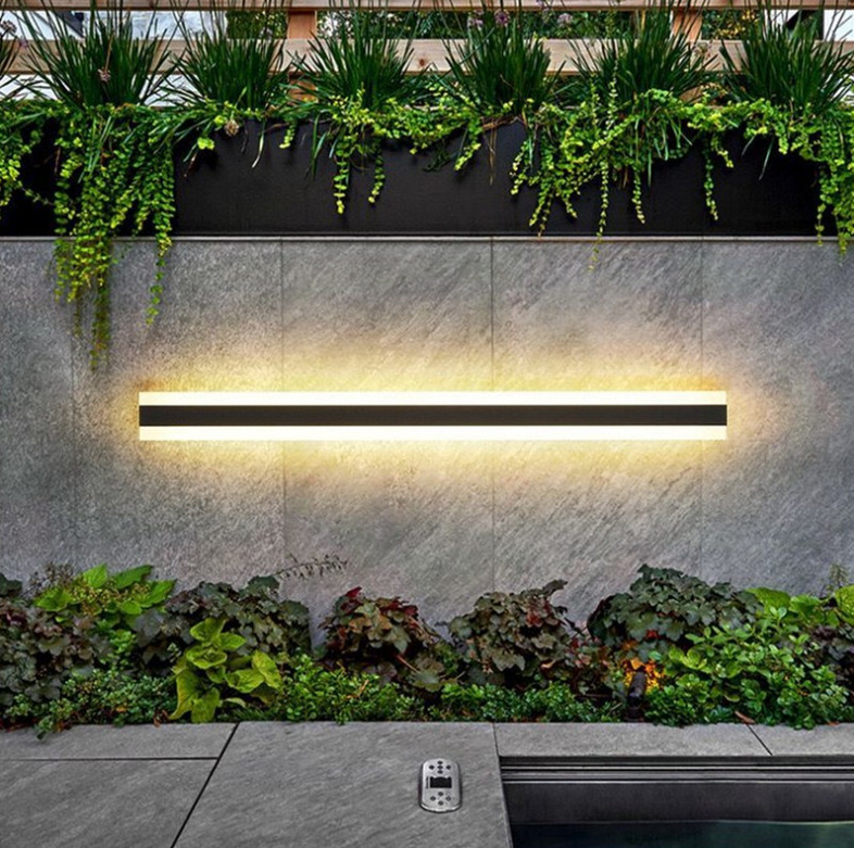 25W Building Home House Exterior LED Linear Strip Wall Light 3000K Outdoor IP65 Porch Villa Balcony 1m Long Sconce LED Wall Lamp