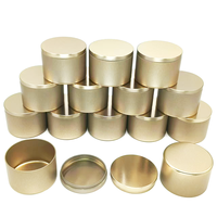 Heißer Verkauf 4oz 8oz Großhandel Lagerung rund Champagner goldene Weißblech Kerze Metall Dosen Dosen für Kerzen gläser Falsche Holzmaserung Deckel