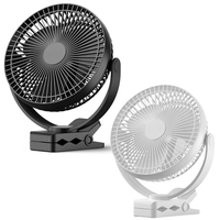 Ventilateur personnel à pince portable de 8 pouces, silencieux, à fort débit d'air, avec batterie de 10000 mAh, pour bureau et chevet