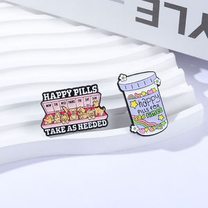 Broche stimulant l'humeur, style émotionnel mignon, à prendre selon besoin, <span class=keywords><strong>citation</strong></span> sur la médecine de la <span class=keywords><strong>joie</strong></span> pour les amateurs de bien-être émotionnel, cadeau pour sac à dos - Product Image 2