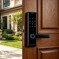 Serrure de porte intelligente couleur or pour la sécurité des maisons Airbnb, compatible avec les immeubles d'appartements