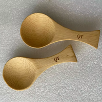Thé Matcha personnalisé écologique naturel sculpté à la main jetables Mini cuillères en bambou personnalisées
