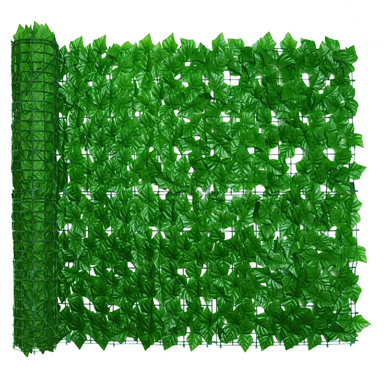 Valla de hojas de seda artificial, decoración de jardín, enrejado de madera, valla de cobertura, 1*3 M