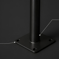 Pied de meuble en métal noir doré, tube rond, avec base de montage pour table, canapé, armoire, chaise