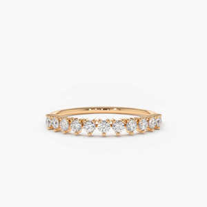 Anillo de Boda de Oro Sólido de 14k con 3 Puntas y Diamante Natural Certificado, Chapado en Rodio, Lujoso, 0.28 CT, Personalizable, Bajo MOQ, Joyería OEM - Product Image 1