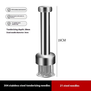 21 aiguilles tranchantes en acier inoxydable pour presse à hamburgers, attendrisseur, petit broyeur métallique pour steak, bœuf, <span class=keywords><strong>poulet</strong></span>, porc, pour piquer et attendrir - Product Image 4