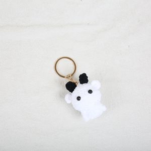 Porte-clés mini-animaux en crochet fait main, en fil de coton doux, pingouin, panda, mouton, shiba inu, ours, pendentif avec fermoir en métal doré - Product Image 5