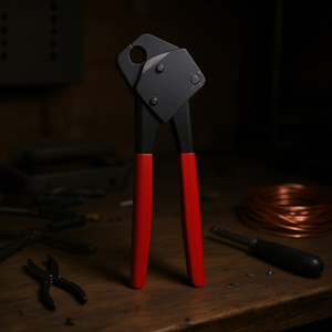 Pinza crimpadora PEX de 1/2 pulgada para cables de acero, mango de plástico, acabado en óxido negro, herramienta de bricolaje de entrada frontal - Product Image 2