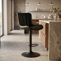 Tabouret de bar moderne en cuir avec structure métallique et hauteur réglable