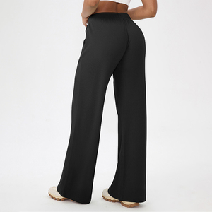 Pantalones Deportivos Tipo Waffle <span class=keywords><strong>de</strong></span> la Mejor Calidad, Pantalones Holgados Casuales <span class=keywords><strong>de</strong></span> Pierna Ancha, Pantalones Deportivos <span class=keywords><strong>para</strong></span> <span class=keywords><strong>Entrenamiento</strong></span> Físico y Yoga <span class=keywords><strong>para</strong></span> Mujer - Product Image 3