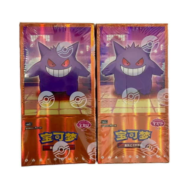 100% Original Chinese Pokomoned Gem Pack VOL.3 Gengar Playing Trading Card Game Booster Box Collectible