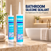 Scellant en silicone sanitaire transparent GP de 300 ml pour salle de bain, cuisine, douche, baignoire, évier, carrelage céramique, emballage OEM