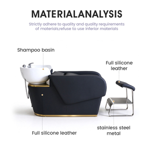 Vente en gros usine : Poste de lavage de salon ergonomique multifonction moderne en cuir PU avec bac en céramique - Product Image 2