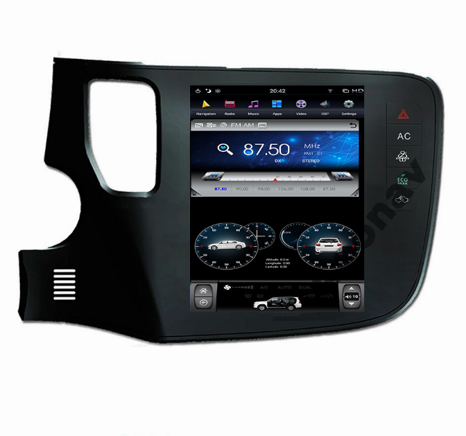 AOONAV 10.4 inç Android 9.0 multimedya oynatıcı araba GPS radyo GPS navigasyon Mitsubishi OUTLANDER 2016-2019 için desteği carplay