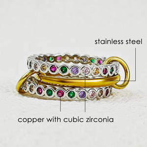 Y2K Fashion <strong>Ring</strong> <strong>Stack</strong> Set for Women Simple Colorful Round Zircon <strong>Silver</strong> Color Stacking Spinelli <strong>Rings</strong> Female Jewelry Gift SR019 - Product Image 2
