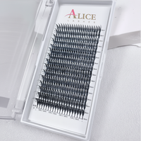Alice 0.05 Cachemire Camélia Faux-cils à plumes Éventails préfabriqués Extensions de cils souples Base pointue Nouveaux éventails préfabriqués
