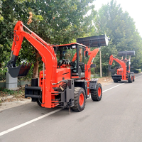 Livraison Gratuite Euro 5 CE EPA Mini Tractopelle Diesel Remorquable pour Travaux Municipaux