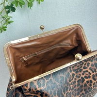 Sac à main pour femme en cuir PU à imprimé léopard, avec fermoir Kiss Lock, pochette d'épaule rétro, sac de soirée bandoulière OEM ODM