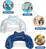 Lot de 2 chaises flottantes gonflables en PVC avec appui-tête en forme de U qui brille dans le noir et 2 porte-gobelets