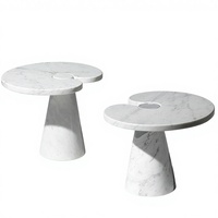 Table basse d'appoint moderne de luxe en bois, plateau en verre blanc Carrara, meuble de salon, plateau élégant de style nordique