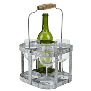 Porte-bouteille de vin en métal avec poignée en bois, 15 ml - Product Image 3