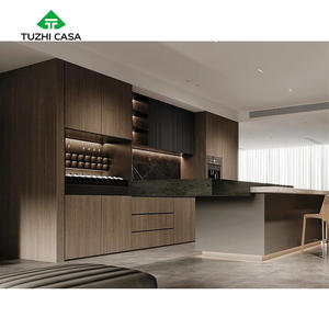 Îlot de cuisine TUZHI <span class=keywords><strong>CASA</strong></span> écologique, extensible, mobile, en <span class=keywords><strong>bois</strong></span>, marbre, fibre de verre, acier inoxydable, avec armoires, robinet - Product Image 4