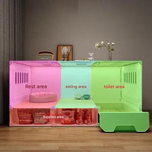 Lồng Mèo tiết kiệm không gian tất cả trong <span class=keywords><strong>1</strong></span> với nhà vệ sinh, khung nhựa & nút đóng cho mèo nhỏ trong nhà, biệt thự thân thiện với căn hộ - Product Image 6