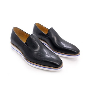 2026 Trendy Men's Leather Casual Shoes Green <b>Flat</b> Bottom Shoes Handmade Classic Loafers Office Banquet Shoes - Product Image 4