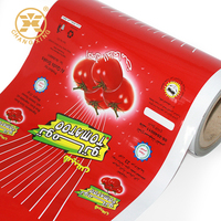 Emballage alimentaire personnalisé pour sachets de sauce ketchup, film d'emballage alimentaire vide pour sachets de purée de tomate