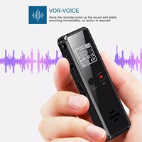 Enregistreur vocal numérique V90 avec haut-parleur d'écran Prise 3.5mm 8 Go Dictaphone à commande vocale Enregistrement audio Réduction du bruit Lecteur MP3
