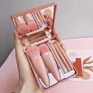 ชุดแปรงแต่งหน้าขนาดพกพา 5 ชิ้น แบบขายส่ง พร้อมกระเป๋าเครื่องสำอางขนาดเล็ก กระจก และอุปกรณ์เสริมครบชุด สำหรับใช้ระหว่างเดินทาง - Product Image 5