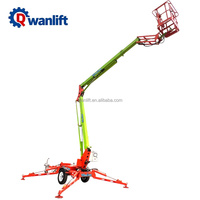 Nacelle élévatrice araignée électrique hydraulique articulée Wanlift sur remorque, modèle populaire, 12m et 24m, pour la construction et la maintenance