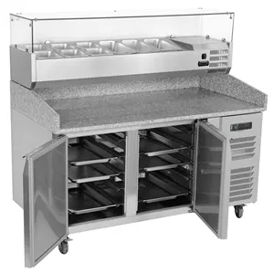 Marble Top And Professional Stainless Steel Pizza Prep Table/pizza display kühlschrank/kühl