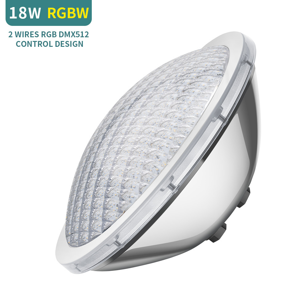 18W RGBW DMX Control Stainless Steel IP68 Par56 Led Swimming Pool Lights