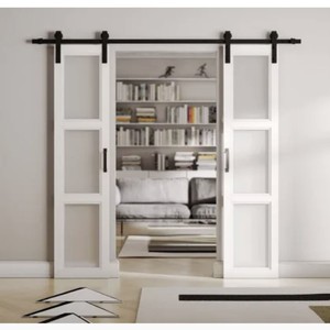 <span class=keywords><strong>Porte</strong></span> <span class=keywords><strong>de</strong></span> <span class=keywords><strong>grange</strong></span> intérieure à <span class=keywords><strong>double</strong></span> dérivation-Deux panneaux coulissants <span class=keywords><strong>sur</strong></span> des voies parallèles pour des ouvertures extra larges - Product Image 6